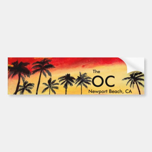 De OC Newport Beach California Bumpersticker Art (Voorkant)