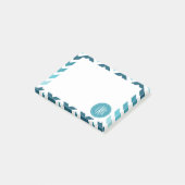 De oceaan Blauwe Zigzag van Ombre van de Chevron Post-it® Notes (Schuin)