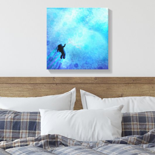 De oceaan boven - levendige canvas print (Insitu (Slaapkamer))