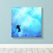 De oceaan boven - levendige canvas print (Insitu (Houten vloer))