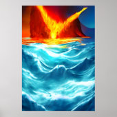 De oceaan brandt | AI Art Poster (Voorkant)