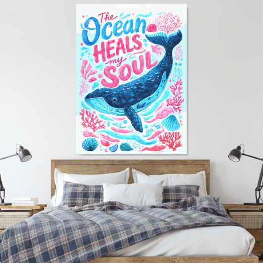 De Oceaan Heelt Mijn Ziel Canvas Afdruk (Insitu (Slaapkamer))