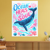 De Oceaan Heelt Mijn Ziel Canvas Afdruk (Insitu (Woonkamer))