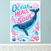 De Oceaan Heelt Mijn Ziel Canvas Afdruk (Insitu (Houten vloer))