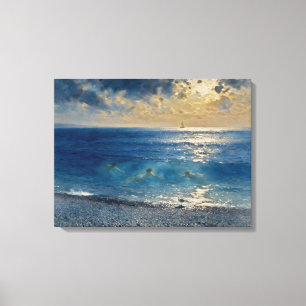 De Oceaan Houdt Geheim – Een Boeiend Zeegezicht Canvas Afdruk