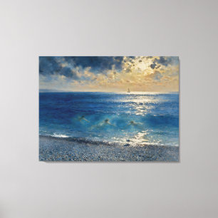 De Oceaan Houdt Geheim – Een Boeiend Zeelandschap Canvas Afdruk