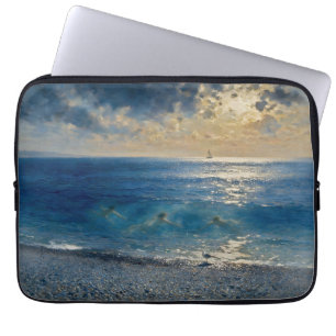 De Oceaan Houdt Geheim – Een Boeiend Zeelandschap Laptop Sleeve