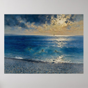 De Oceaan Houdt Geheim – Een Boeiend Zeelandschap Poster