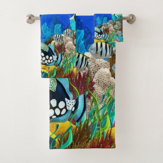 De oceaan in de badkamer. bad handdoek (Insitu)