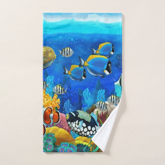 De oceaan in de badkamer. bad handdoek (Handdoek)