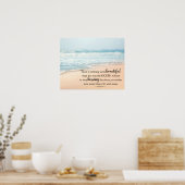 De oceaan is het Inspirerend strand van de kust Poster (Keuken)