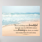 De oceaan is het Inspirerend strand van de kust Poster (Voorkant)