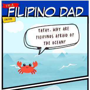 De Oceaan is Tubig—Grappige Filipijnse Vaderdagkaa Kaart