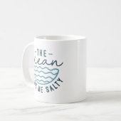 De oceaan maakte me zout koffiemok (Voorkant links)