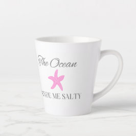 De Oceaan Maakte Me Zout, Thema Kuststrand Latte Mok