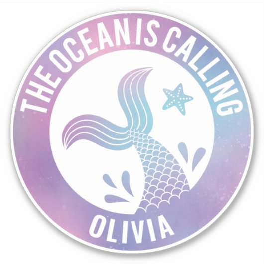De oceaan noemt de naam Mermaid Tail Galaxy Sticker (Voorkant)