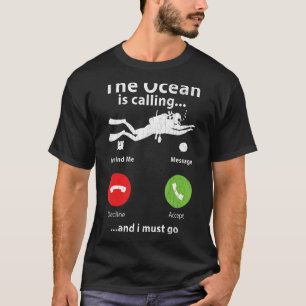 De oceaan noemt duikers duiken grafisch t-shirt