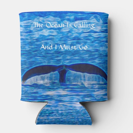 De oceaan noemt walvis Blauwe Oceaan Blikjeskoeler (Achterkant)