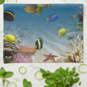 De oceaan Onderwater Tropische Vissen van het Theedoek (Gevouwen)