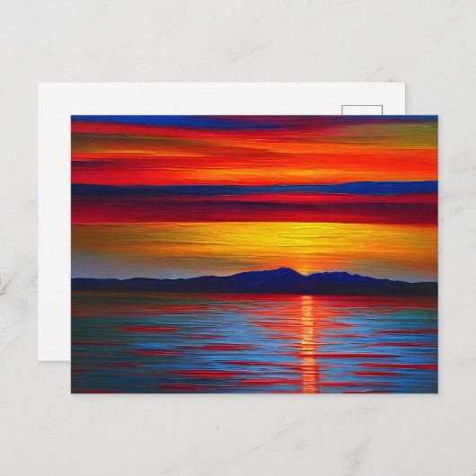 De oceaan op zonsondergang abstract briefkaart (Voorkant / Achterkant)