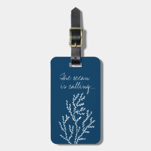 De oceaan roept... Aangepast Blauwgroen zeewier Bagagelabel