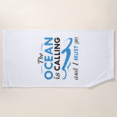 De oceaan roept en ik moet gaan strandlaken (Voorkant)