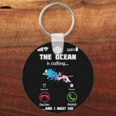 De oceaan roept en ik moet naar Scuba duiken Sleutelhanger (Voorkant)