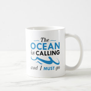 De oceaan roept koffiemok