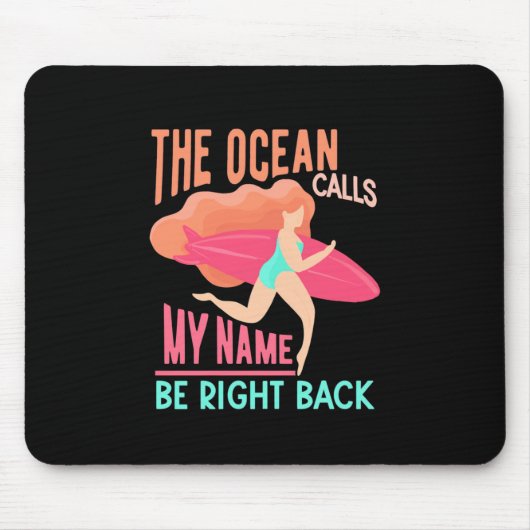 De oceaan roept Surfer op Muismat (Voorkant)