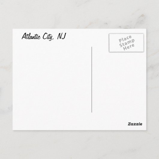 De oceaan van Atlantic City Briefkaart (Achterkant)