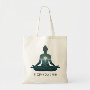 "De Oceaan van Rust is Binnenin" Yoga Meditatie Tote Bag