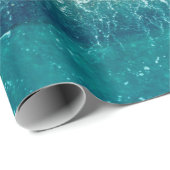 De oceaangolf op een zandstrand, uitzicht bovenaan cadeaupapier (Rol Hoek)