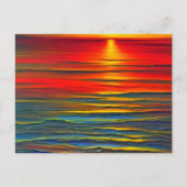 De oceaanzonsondergang is abstract briefkaart (Voorkant)