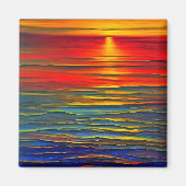 De oceaanzonsondergang is abstract magneet (Voorkant)