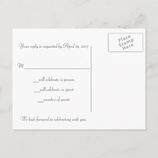 De Ocean Tide R.S.V.P. Kaart (Achterkant)