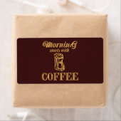 De ochtend begint met koffie etiket (Insitu)