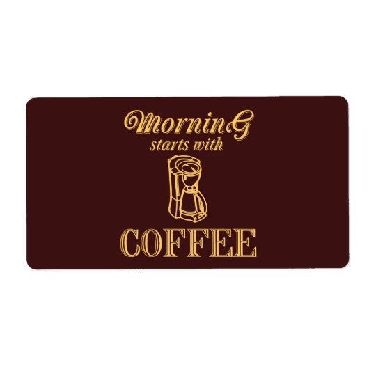 De ochtend begint met koffie etiket (Voorkant)
