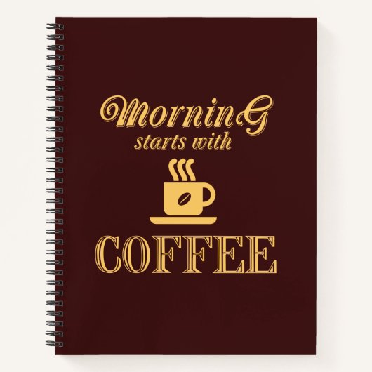 De ochtend begint met koffie notitieboek (Voorkant)
