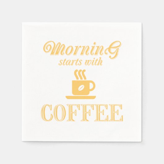 De ochtend begint met koffie servet (Voorkant)