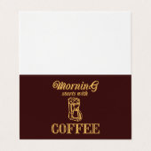 De ochtend begint met koffie visitekaartje (Buitenkant ongevouwen)