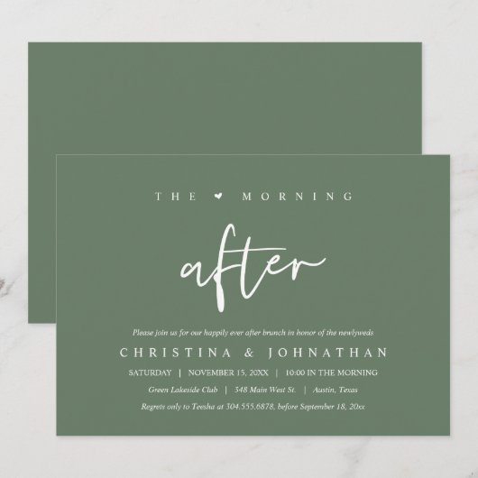 De ochtend erna, De gelukkige afloop Brunch Kaart (Voorkant / Achterkant)