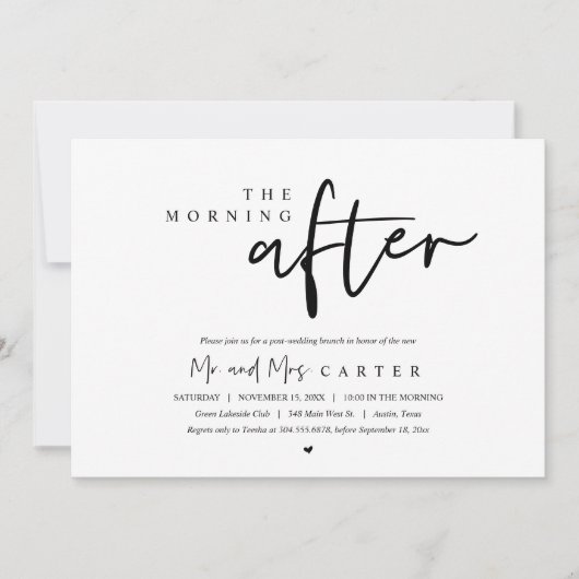 De ochtend erna, feest na de bruiloft kaart (Voorkant)