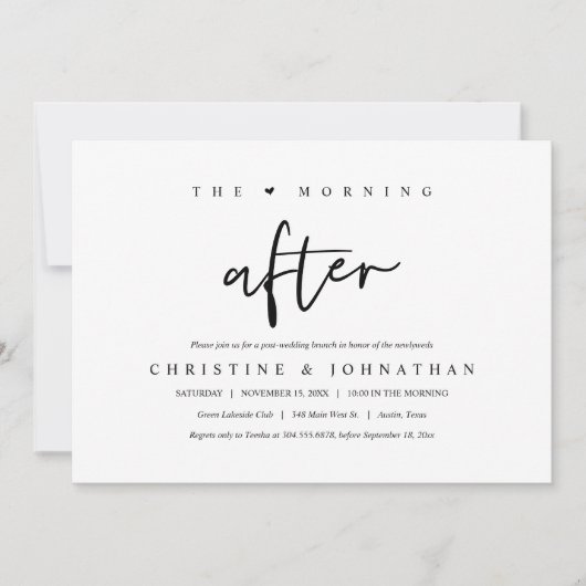 De ochtend erna, feest na de bruiloft kaart (Voorkant)