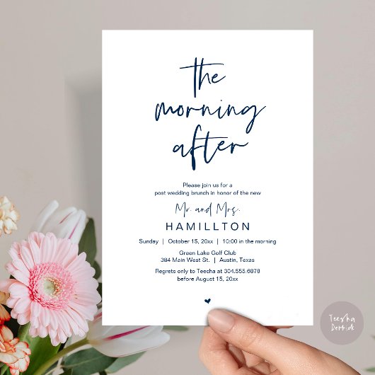 De ochtend erna, nasleep bruiloft brunch kaart