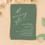 De ochtend erna, nog gelukkig na de brunch kaart<br><div class="desc">Markeer het begin van uw eeuwigheid met elegantie met behulp van onze romantische hedendaagse groene thema bruiloft elopement nog lang en gelukkig na brunch party viering uitnodiging kaart, "The Morning After". Perfect voor koppels die hun vreugdevolle gelegenheid uitbreiden, deze uitnodiging straalt sophisticatie uit met een vleugje speelsheid, en vormt het...</div>