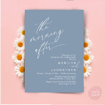 De ochtend erna, nog gelukkig na de brunch kaart<br><div class="desc">Markeer het begin van uw eeuwigheid met elegantie met behulp van onze romantische hedendaagse stoffige blauwe thema bruiloft elopement nog lang en gelukkig na de brunch party viering uitnodiging kaart, "The Morning After". Perfect voor koppels die hun vreugdevolle gelegenheid uitbreiden, deze uitnodiging straalt sophisticatie uit met een vleugje speelsheid, en...</div>