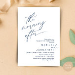 De ochtend erna, nog gelukkig na de brunch kaart<br><div class="desc">Markeer het begin van uw eeuwigheid met elegantie met behulp van onze romantische hedendaagse marineblauwe thema bruiloft elopement nog lang en gelukkig na brunch party viering uitnodiging kaart, "The Morning After". Perfect voor koppels die hun vreugdevolle gelegenheid uitbreiden, deze uitnodiging straalt sophisticatie uit met een vleugje speelsheid, en vormt het...</div>