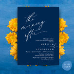De ochtend erna, nog gelukkig na de brunch kaart<br><div class="desc">Markeer het begin van uw eeuwigheid met elegantie met behulp van onze romantische hedendaagse marineblauwe thema bruiloft elopement nog lang en gelukkig na brunch party viering uitnodiging kaart, "The Morning After". Perfect voor koppels die hun vreugdevolle gelegenheid uitbreiden, deze uitnodiging straalt sophisticatie uit met een vleugje speelsheid, en vormt het...</div>