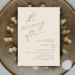 De ochtend erna, nog gelukkig na de brunch kaart<br><div class="desc">Markeer het begin van uw eeuwigheid met elegantie met behulp van onze romantische hedendaagse esthetische grijze crème thema bruiloft elopement nog lang en gelukkig na brunch party viering uitnodiging kaart, "The Morning After". Perfect voor koppels die hun vreugdevolle gelegenheid uitbreiden, deze uitnodiging straalt sophisticatie uit met een vleugje speelsheid, en...</div>