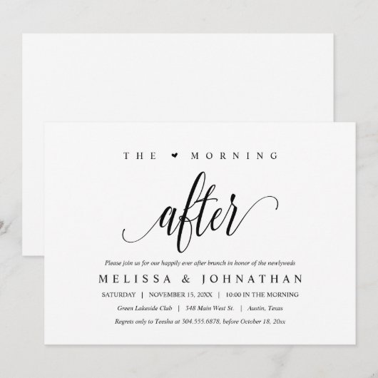 De ochtend erna, nog gelukkig na de brunch kaart (Voorkant / Achterkant)